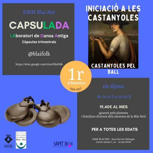 BLAI NET - BLAI FOLK: CapsuLaDA del 1r trimestre: Iniciació a les castanyoles pel ball