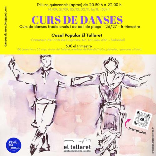 DANSETES: Curs de danses tradicionals i de ball de plaça - 1r trimestre curs 2026-2027