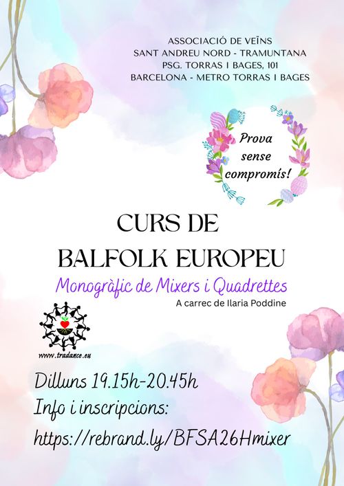 Curs de Balfolk Europeu -  Monogràfic Mixers i Quadrettes