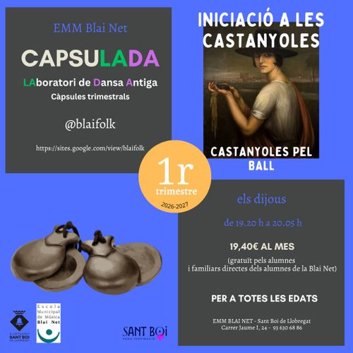 BLAI NET - BLAI FOLK: CapsuLaDA del 1r trimestre: Iniciació a les castanyoles pel ball