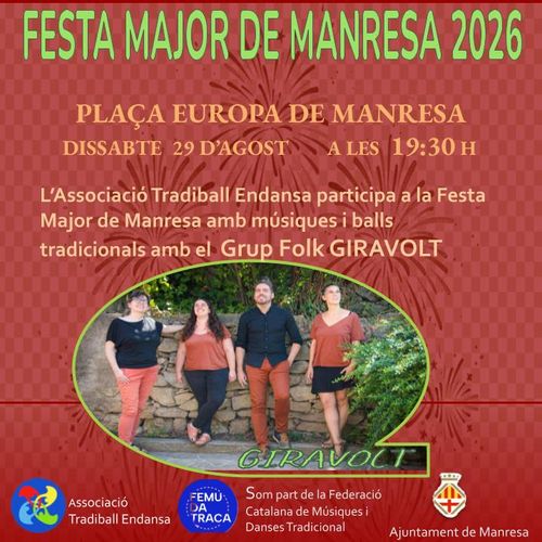 CONCERT BALL FOLK, DINS DELS ACTES DE FESTA MAJOR 2026 DE MANRESA