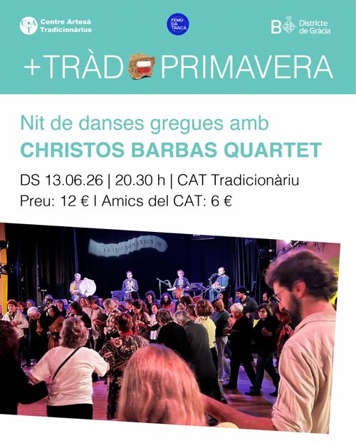 Ball Folk al Tradicionàrius · danses gregues amb Christoa Barbas Quartet I TRÀDPrimavera'26