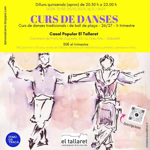 DANSETES: Curs de danses tradicionals i de ball de plaça - 1r trimestre curs 2026-2027