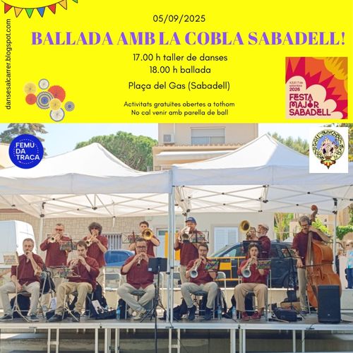 DANSES AL CARRER DE SABADELL: Ballada amb la Cobla Sabadell per la Festa Major de Sabadell