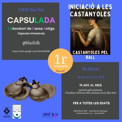 BLAI NET - BLAI FOLK: CapsuLaDA del 1r trimestre: Iniciació a les castanyoles pel ball