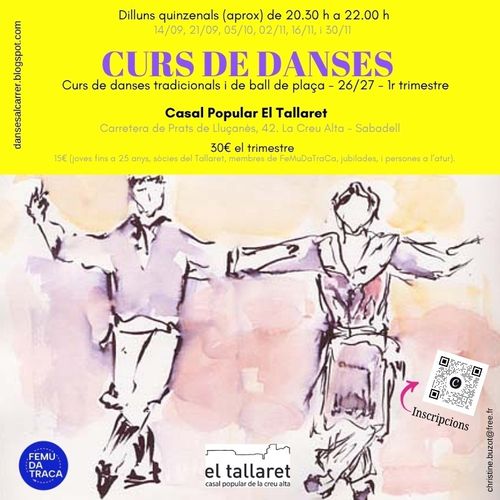 DANSETES: Curs de danses tradicionals i de ball de plaça - 1r trimestre curs 2026-2027